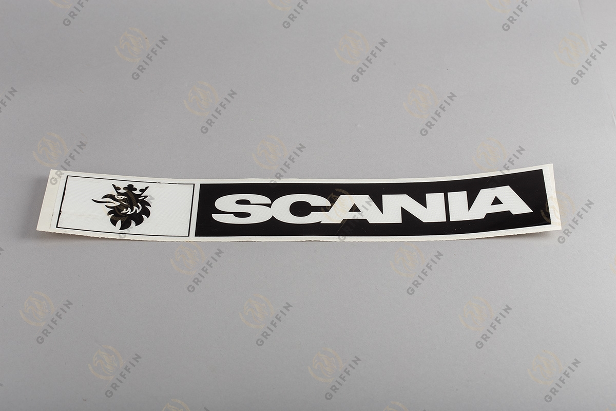 16119 Наклейка уголок "Scania" светоотражающая (полоска черная) левая сторона