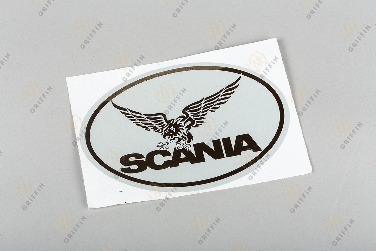 17191 Наклейка уголок "Scania" светоотражающая (овал) черный