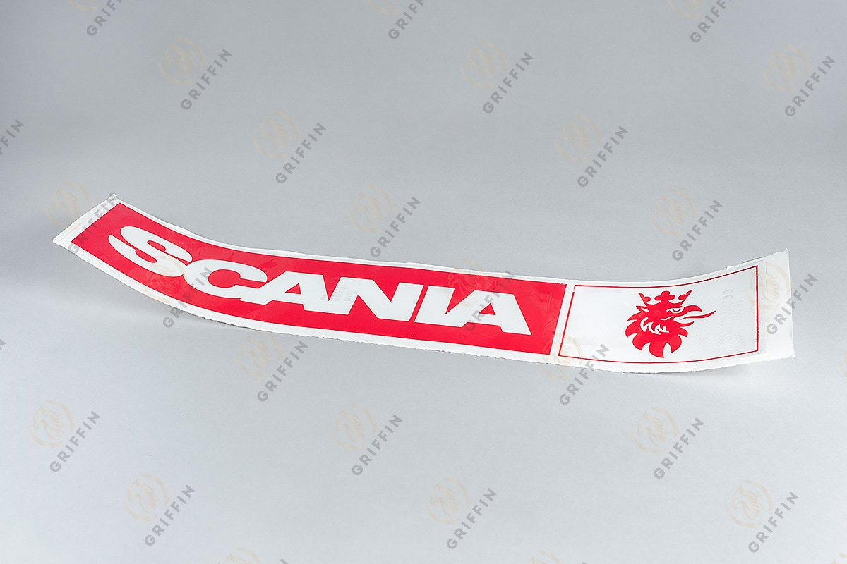 16122 Наклейка уголок "Scania" светоотражающая (полоска красная) правая сторона