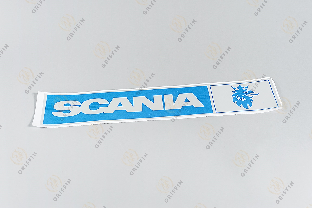 16124 Наклейка уголок "Scania" светоотражающая (полоска синяя) правая сторона