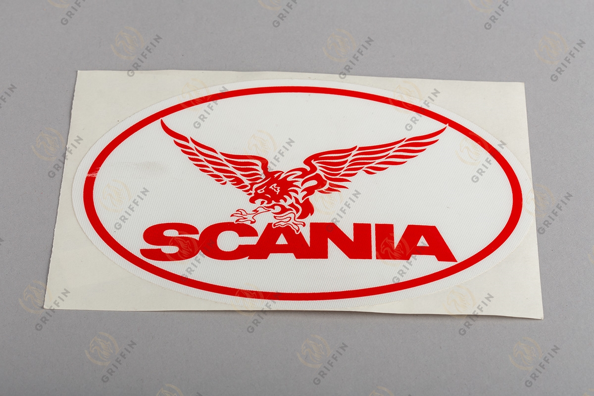 17193 Наклейка уголок "Scania" светоотражающая (овал) красный