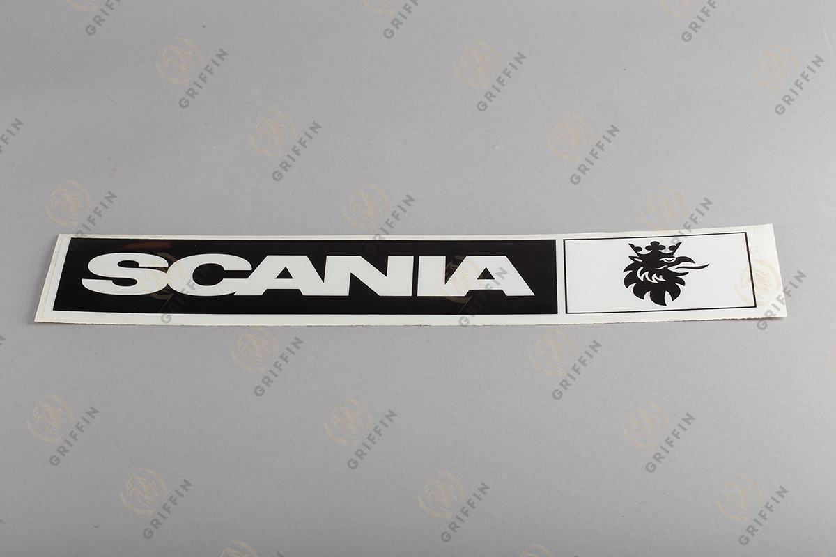 16120 Наклейка уголок "Scania" светоотражающая (полоска черная) правая сторона